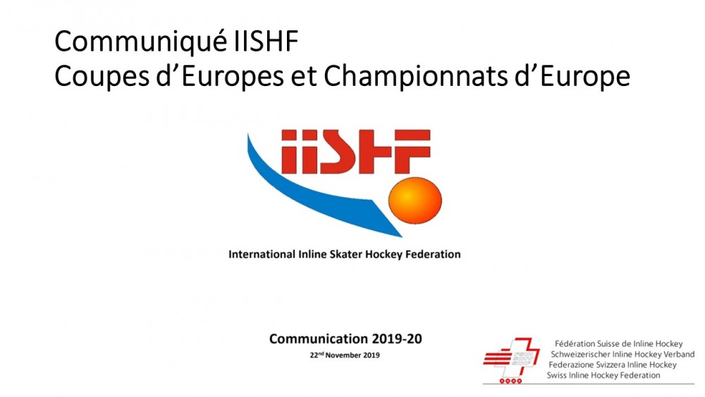 Communiqué de la IISHF sur les Coupes d'Europe et Championnats d'Europe 2020