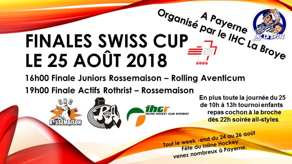 Finales Swiss Cup et  Fête du Inline Hockey organisées par le IHC La Broye.