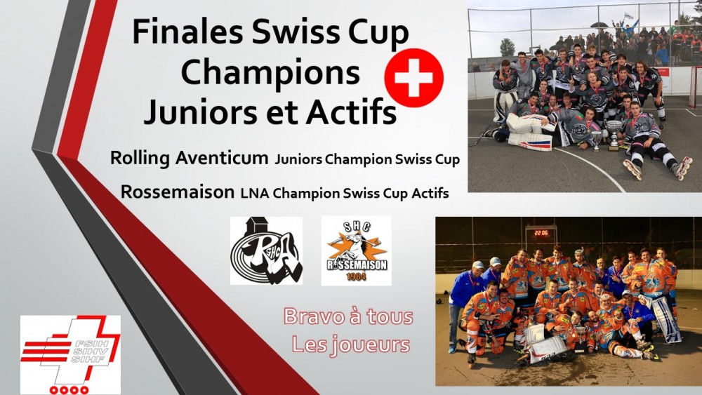 BRAVO à Rolling Aventicum et Rossemaison Champion Swiss Cup Juniors et Actifs