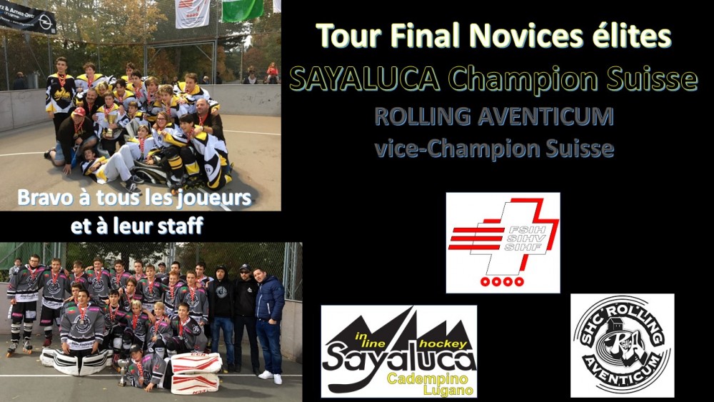 Tour Final Novices élites : SAYALUCA Champion Suisse et ROLLING AVENTICUM Vice-Champion