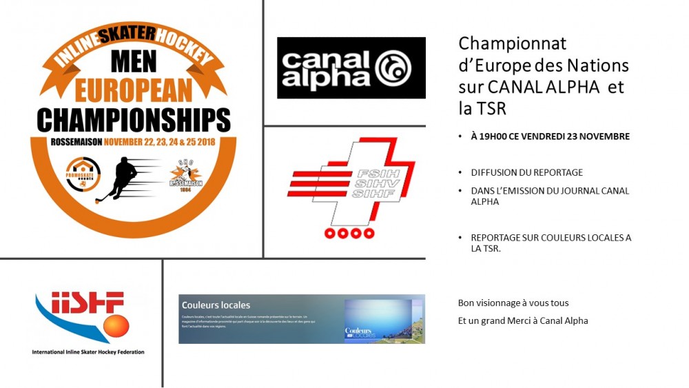 Championnat d'Europe des Nations à Rossemaison sur CANAL ALPHA et sur la TSR Couleurs Locales