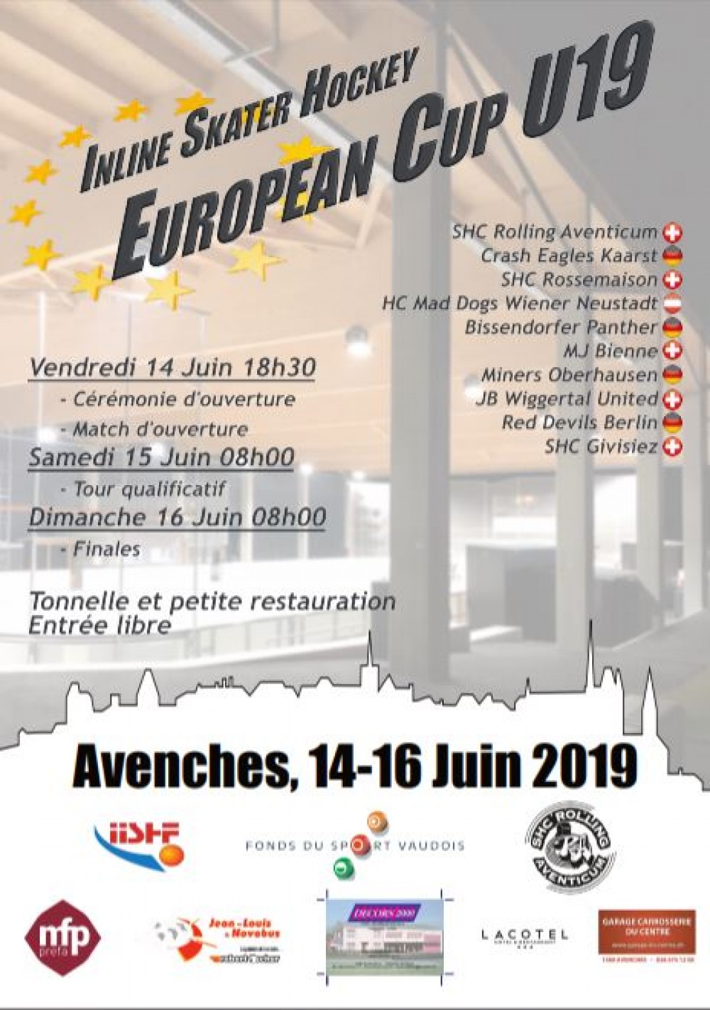Coupe d'Europe U19 à Avenches du 14 au 16 juin 2019