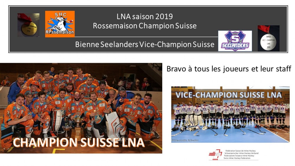 Rossemaison I CHAMPION SUISSE LNA 2019 , Bienne Seelanders Vice-Champion 