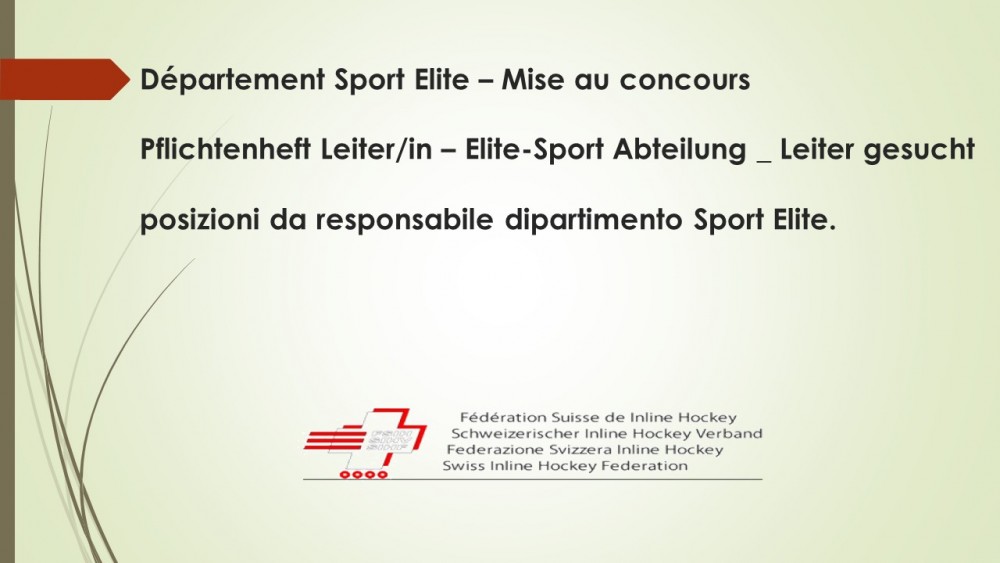  Département Sport Elite – Mise au concours