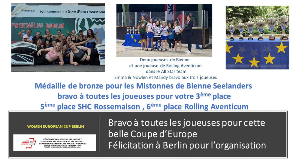 Women European Cup Berlin : Médaille de Bronze pour Les Mistonnes de Bienne Seelanders