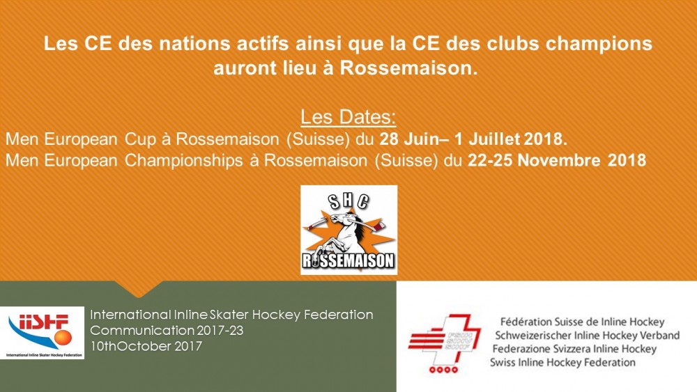 Attribués à Rossemaison : les CE des nations actifs et la CE des clubs champions . 